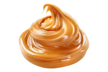 Creamy fusion dulce de leche isolated on transparent background
