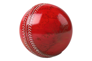 Cricket red ball isolated on transparent background