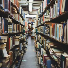 Focused Library Shelves in a Modern Setting