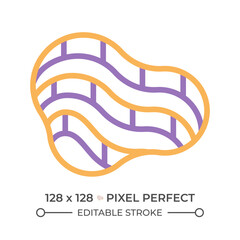 Quarry two color line icon. Open pit mine. Type of mining from earth surface. Source of coal. Heavy industry bicolor outline symbol. Duotone linear pictogram. Isolated illustration. Editable stroke