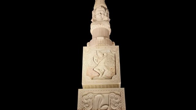 artistic stone carvings of hindu holy god lord shiva at outdoor at night video is taken at mahakaleshwar mahakal temple corridor ujjain madhya pradesh india.