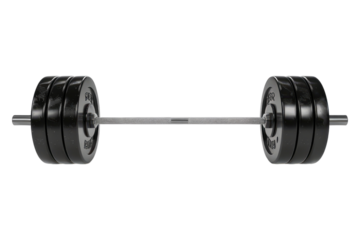 Gym barbell isolated on transparent background