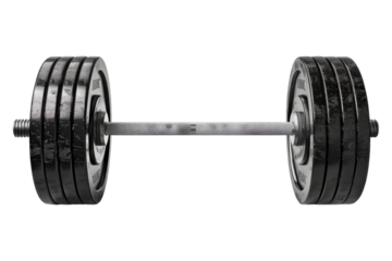 Gym barbell isolated on transparent background