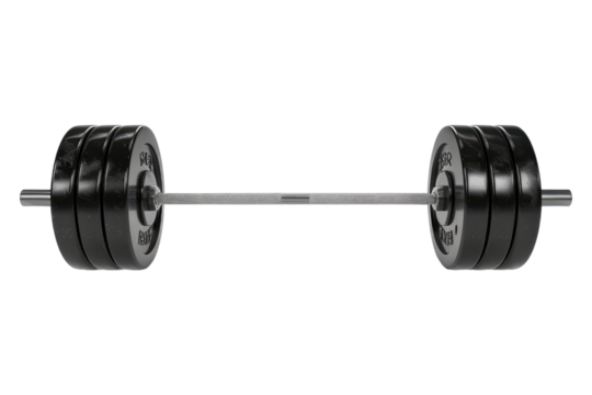 Gym barbell isolated on transparent background