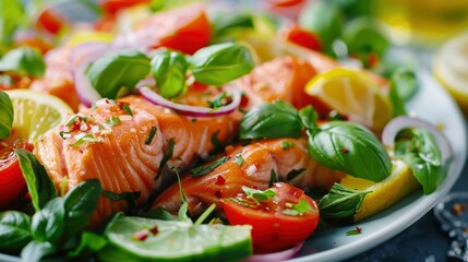 A Thai Food Salmon Salad Recipe, Fresh And Flavorful