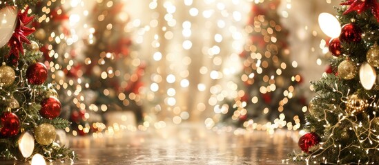 A festive backdrop perfect for holiday celebrations with ample copy space image.