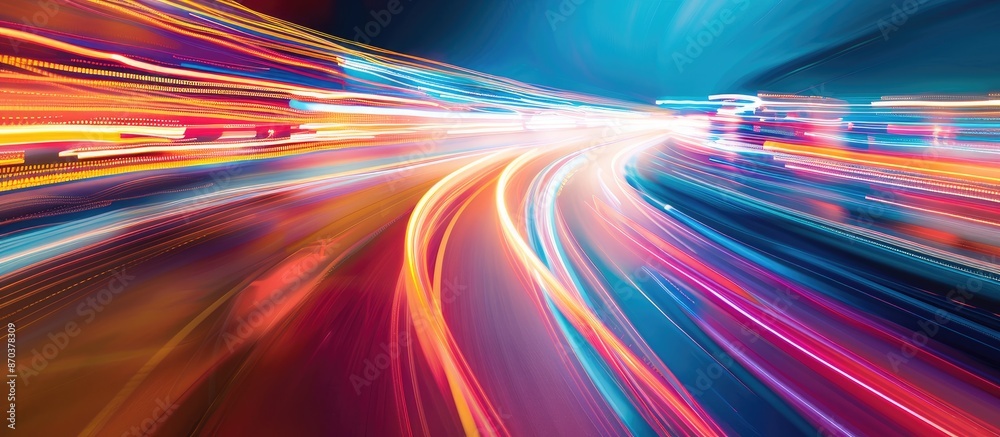 Aufkleber Blurred light trails create a colorful background with ample copy space image.