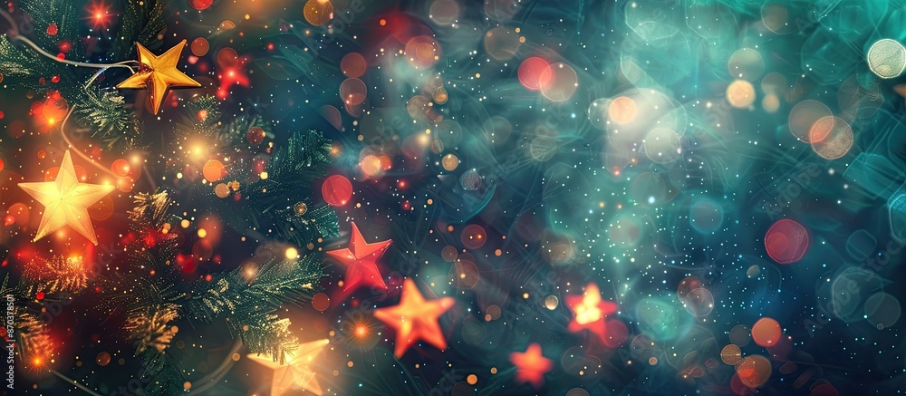 Poster an elegant abstract background with twinkling lights, stars, and copy space image, perfect for a fes