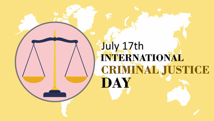 World day for international Criminal Justice day, celebrated on July 17. Vector illustration.