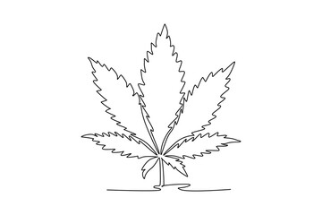 Leaves concept. Single line draw design vector graphic illustration.