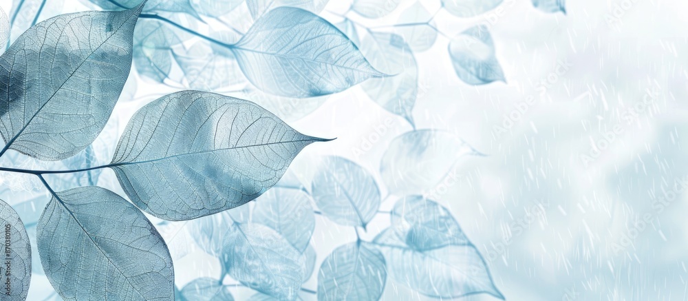 Poster Background of abstract skeleton leaves with copy space image.