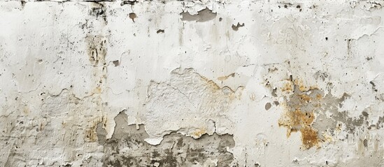 A retro-style wall banner with a vintage white cement or stone texture, representing concepts like age, rust, and construction, suitable for copy space image.