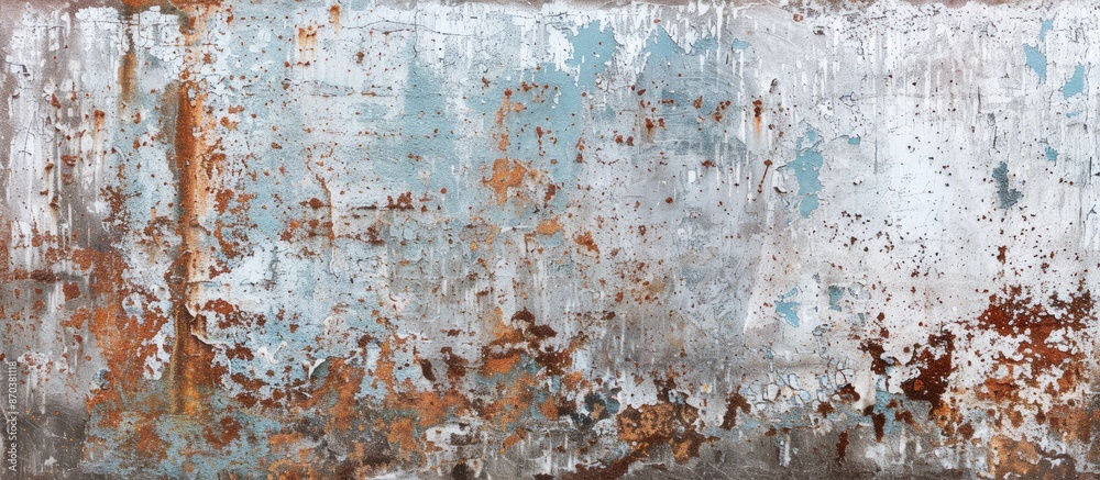 Poster an old rusty metal plate painted in white and blue serves as a textured backdrop with a rusted galva