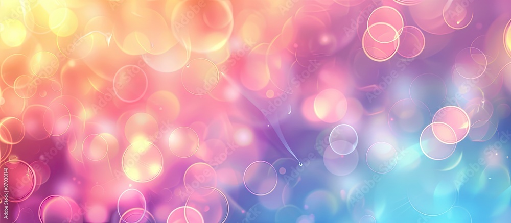 Aufkleber Blurred abstract background with circle patterns and soft light, suitable for adding text or graphics in the copy space image.