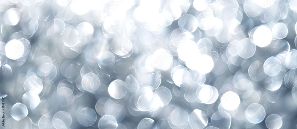Aufkleber Abstract white and silver bokeh lights in soft focus, perfect as a background with copy space image.
