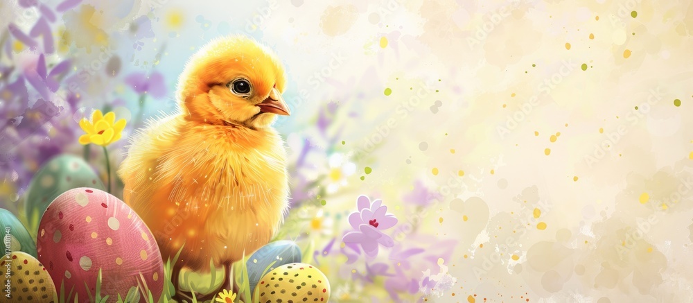 Aufkleber Design for an Easter card with a blank copy space image.