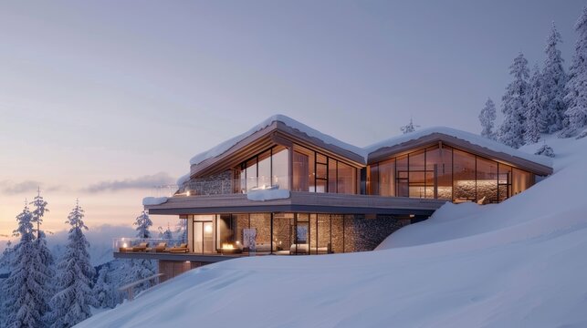 Luxury Alpine Escape: High-End Mountain Resort with Breathtaking Views