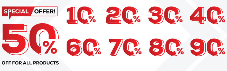 Sale tags set. Discount, offer, badges template vector illustration. Special offer symbol, discount badge, promotion, marketing sign for sale. Offer price sign