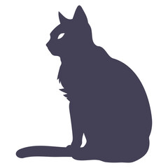 A black silhouette of a cat sitting
