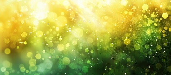 Blurry yellow and green lights on a soft abstract background with a colorful texture; ideal for a copy space image.