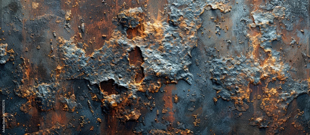 Poster Creating an abstract texture on a metal surface to showcase in a copy space image.