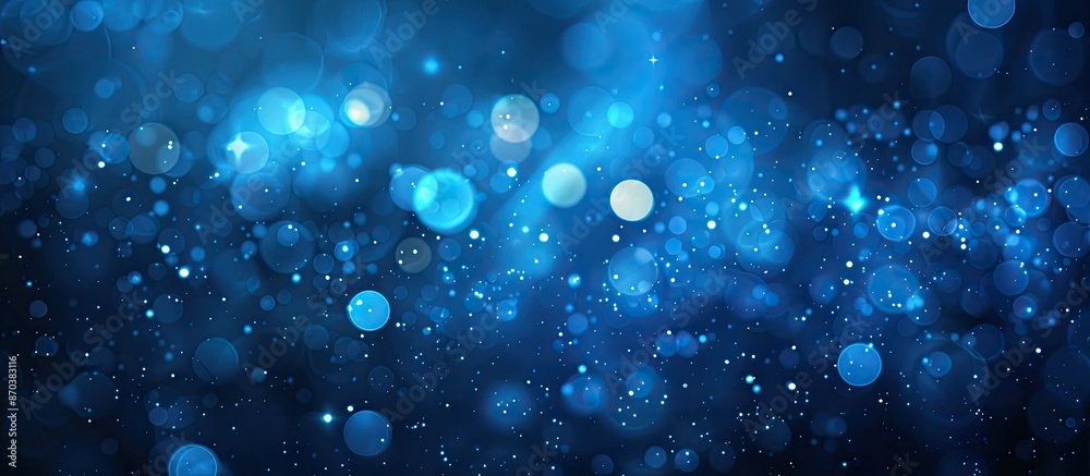 Poster Blue background with bright lights, ideal for inserting text or images. image with copy space