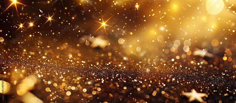 Poster an elegant abstract background with twinkling lights, stars, and copy space image, perfect for a fes
