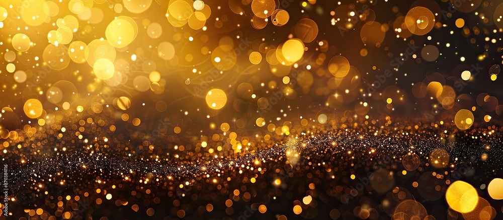 Aufkleber festive gold glitter background with bokeh lights for new year celebrations, perfect for adding text