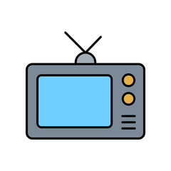 Vector of a colored symbol television icon.