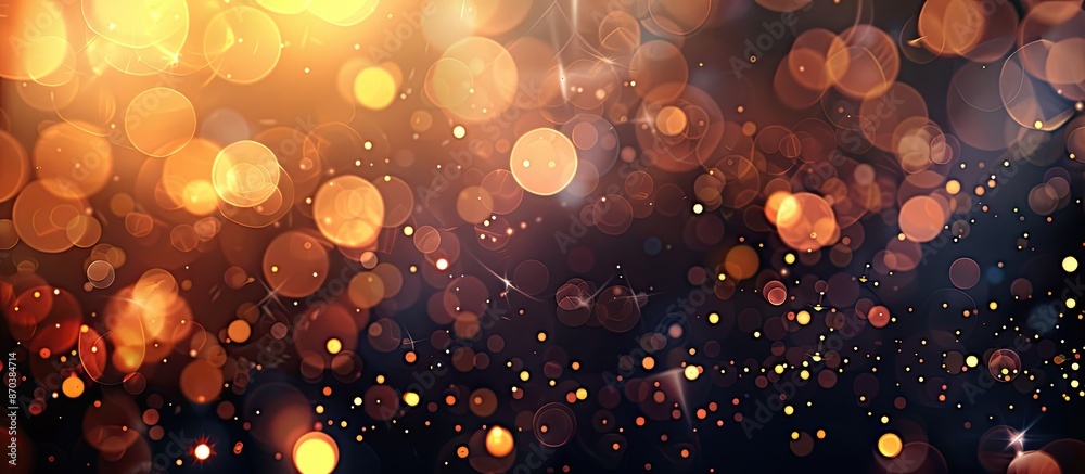Poster Abstract holiday background with festive New Year sparklers and bokeh lights on a black backdrop, featuring soft focus and ample copy space image for Christmas or New Year-themed compositions like