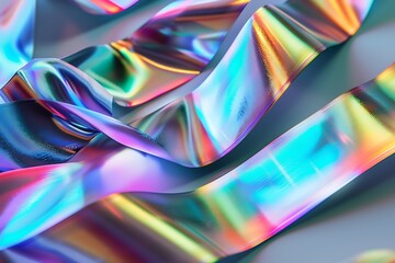 Colorful glass ribbons on black background