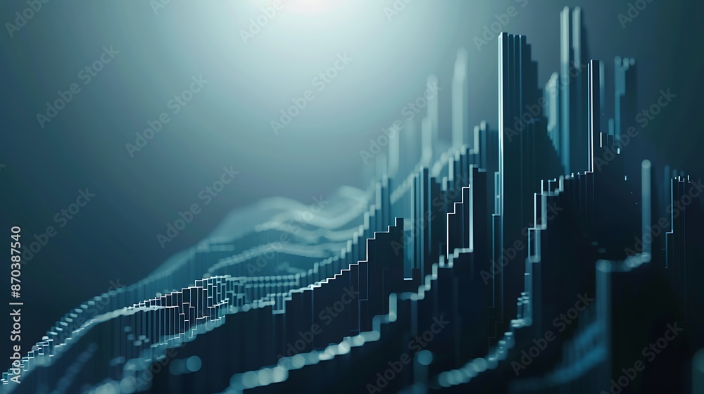 Wall mural clean and sleek visualization of a stock graph showcasing a gradual ascent, reflecting a stable grow