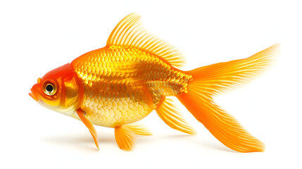 Fototapeta premium gold fish on white