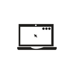 illustration of a laptop computer with screen, eps vector