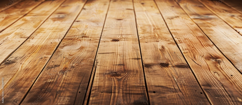 Poster wooden table made of light-colored planks providing a textured copy space image for design.