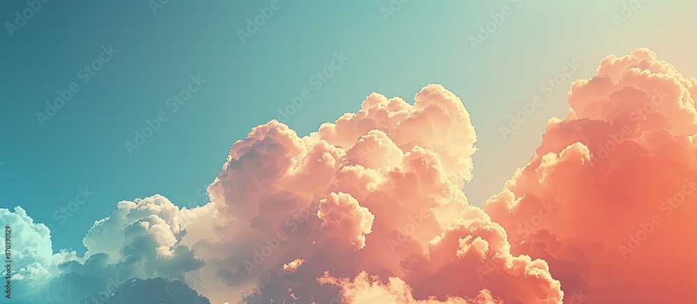 Poster Daytime sky with clouds in the backdrop, perfect for a copy space image.