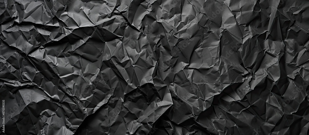 Poster black crumpled paper with copy space image.
