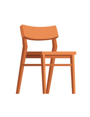 Modern wooden chair without pillows vector illustration