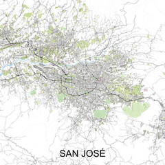 San José, Costa Rica map poster art