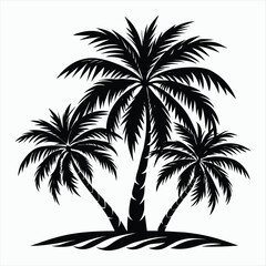 Fototapeta premium Palm Tree Reflections Silhouette Art