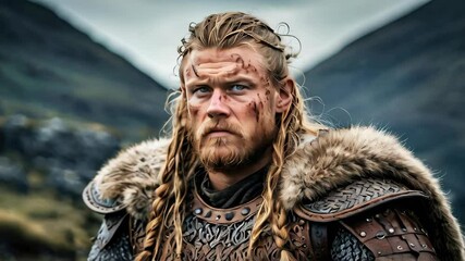 A powerful viking warrior ready for battle - Powered by Adobe