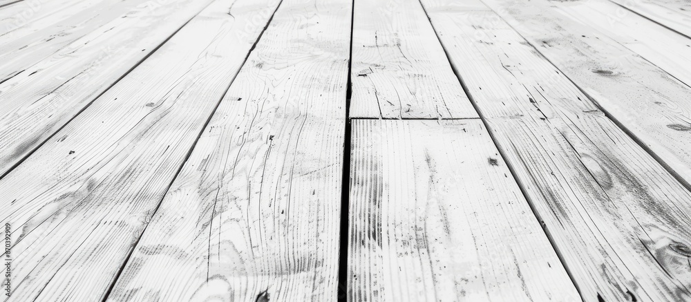 Poster Light-colored white wood table surface providing texture and a copy space image for background design.