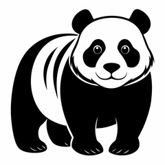 panda bear with bamboo, teddy cartoon, illustration,