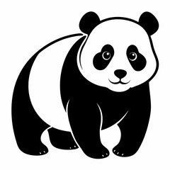panda bear with bamboo, teddy cartoon, illustration,