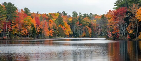 Fall foliage with copy space image.