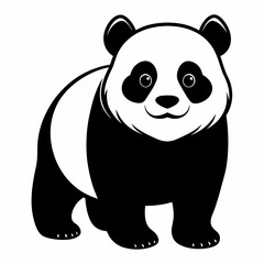 panda bear with bamboo, teddy cartoon, illustration,