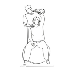 osteopath treating an elderly woman