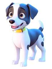 Fototapeta premium Cheerful 3D Puppy Dog Character. Transparent PNG. Generative AI.