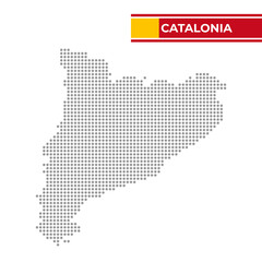 Obraz premium Dotted map of Catalonia in Spain
