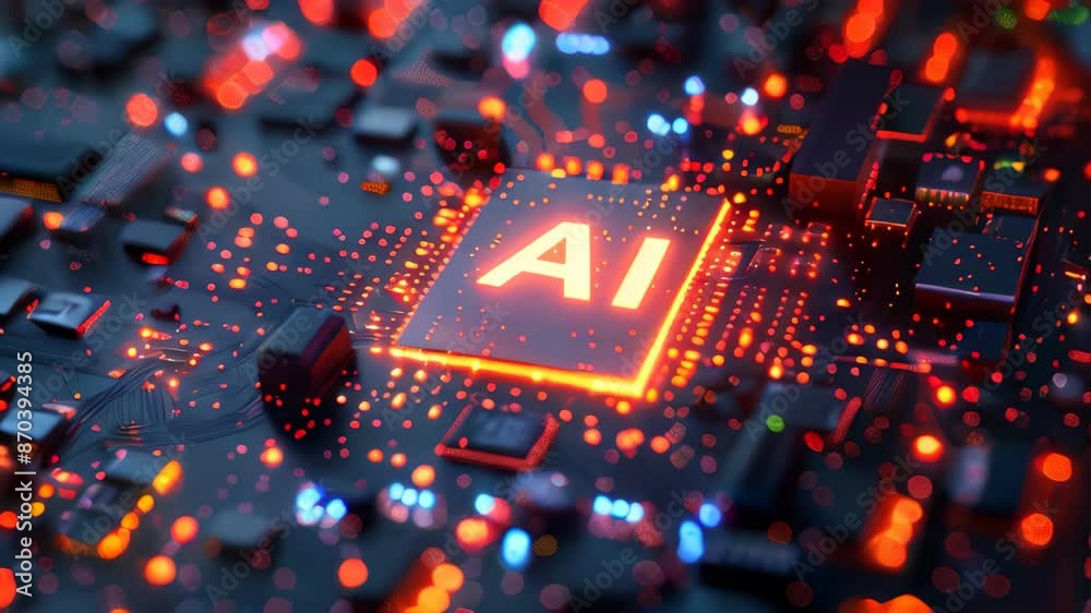 Poster generic computer motherboard driven by an artificial intelligence processor